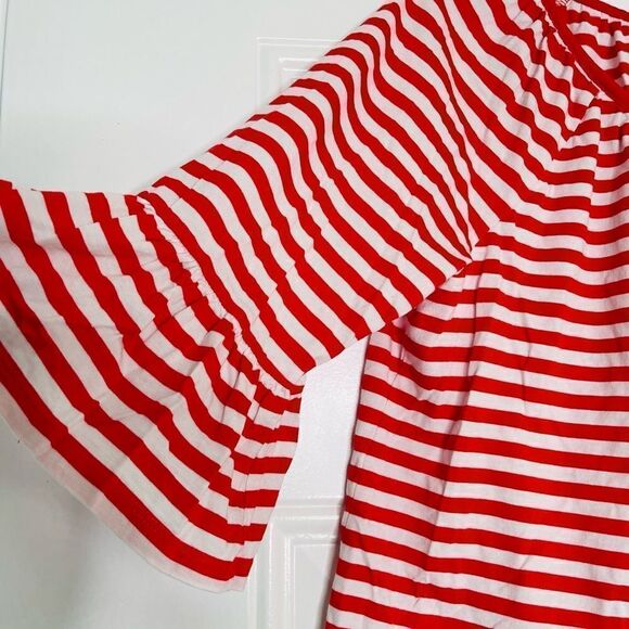 Michael Kors Red & White Stripe Blouse - Picture 3 of 6